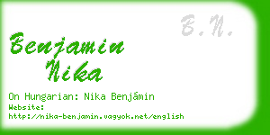 benjamin nika business card